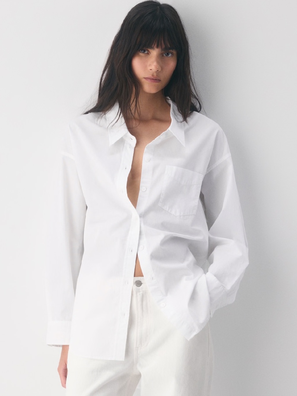 Aritzia White Button-Down Cotton Shirt - Picture 2 of 8
